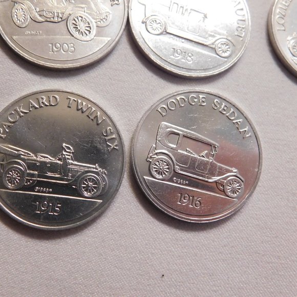 COPY - Vintage Sunoco Car Coins Series 1 Antique Car Coins Lot of 20 Coins - Picture 4 of 6